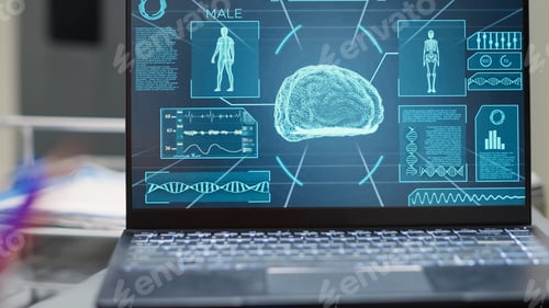 Preview: Empty front desk with brain analysis