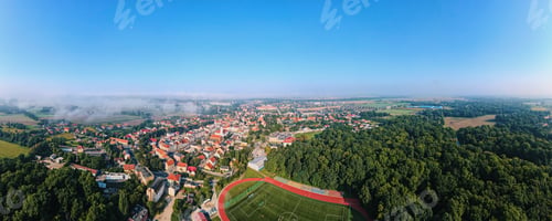 Preview: Cityscape of small european town, aerial view