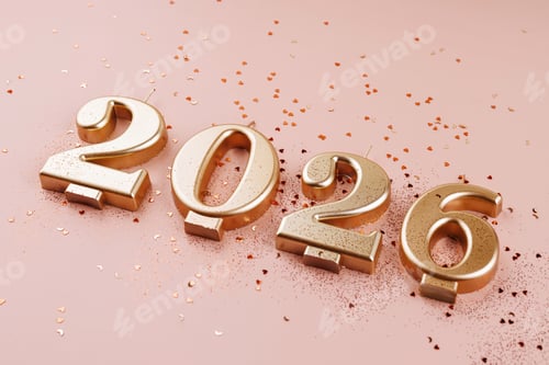 Preview: 2026 Golden Number Candles for New Year Design