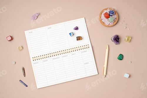 Preview: Healing chakra crystal therapy. Rituals with gemstones for career wellness, concentration, business