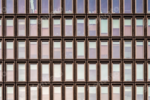 Preview: Abstract modern architecture facade. Frontal view of windows in facade