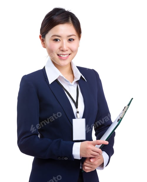 Preview: Asian businesswoman with clipboard