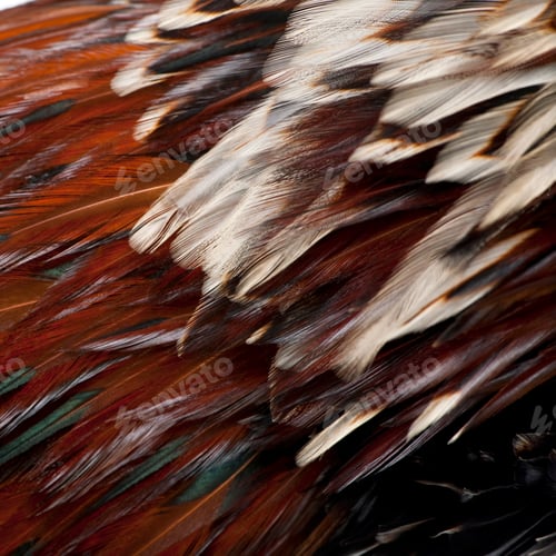Preview: Close-up of Tollbunt tricolor Polish Rooster feathers, 6 months old