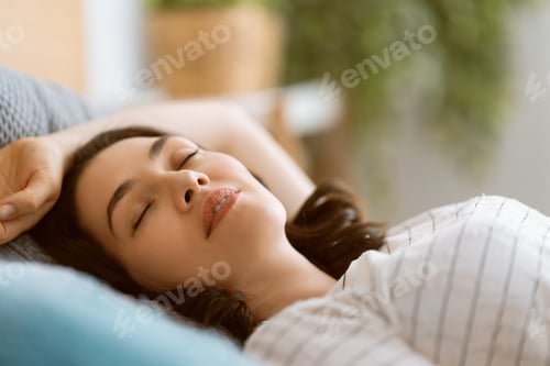 Preview: woman is sleeping in the bedroom