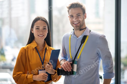 Preview: Two reporters feeling happy after a good working day