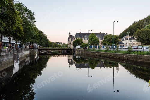 Preview: Cityscape of the capital of the Finistere department of Brittany in northwestern France, Quimper.