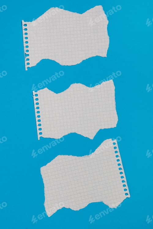 Preview: Torn pieces of checkered paper