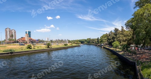 Preview: Panoramic view of Tigre River and Tigre Train Station - Tigre, Buenos Aires, Argentina