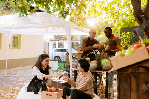 Preview: People sampling healthy organic produce
