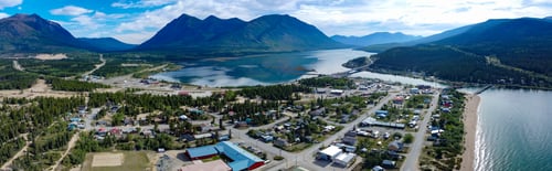 Preview: Carcross Yukon T Canada aerial pano landscape