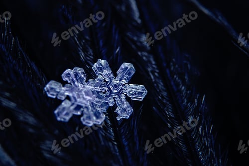 Preview: natural snowflakes on snow, photo real snowflakes. Winter snow background. Snowflake Closeup. Macro