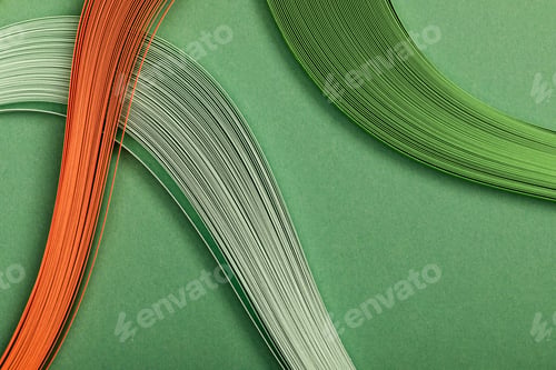 Preview: close up of colorful abstract lines on green background
