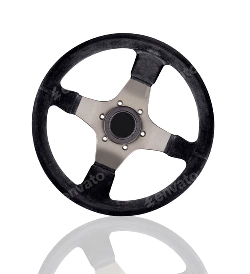 Preview: Steering wheel isolated on white