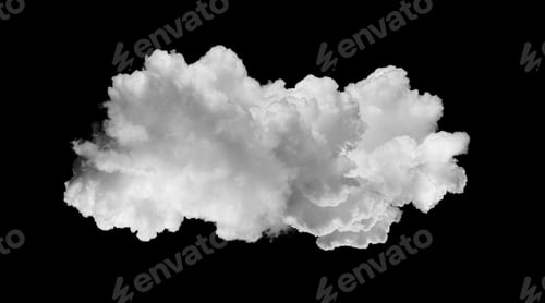 Preview: white clouds isolated on black background