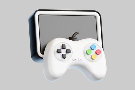 Preview: Cartoon console and gamepad set