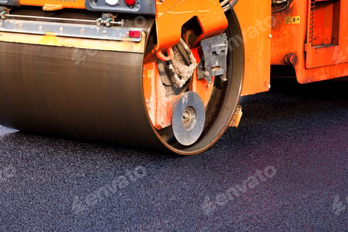 Preview: Paving Asphalt Concrete on a City Street During Urban Construction Activities