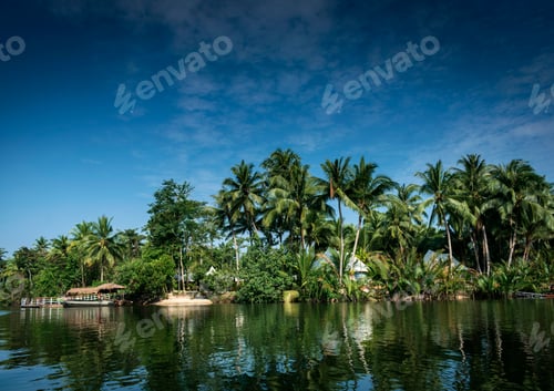 Preview: Traditional Jungle Boat at Pier on the Tatai River in Cambodia