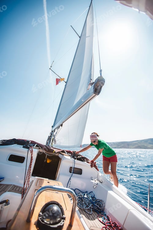 Preview: Woman on yacht, Koralat, Zagrebacka, Croatia