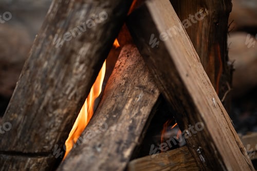 Preview: open fire flames wood boil kettle drink orange