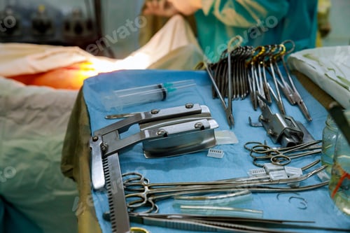 Preview: Surgical Instruments on Sterile Table in Operating Room