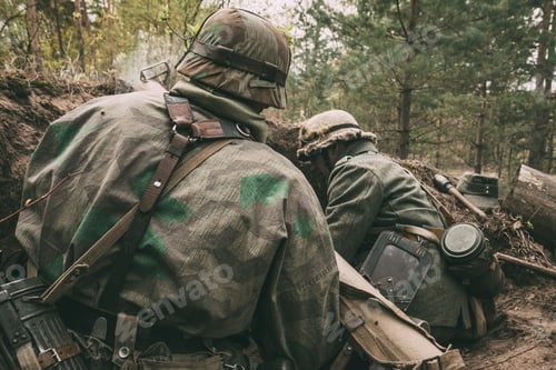 Preview: Re-enactors Dressed As German Wehrmacht Infantry Soldiers In Wor