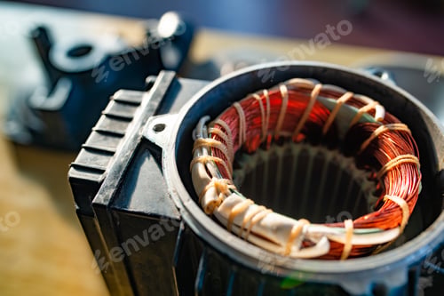 Preview: Close-up side view of a bundle of copper wire