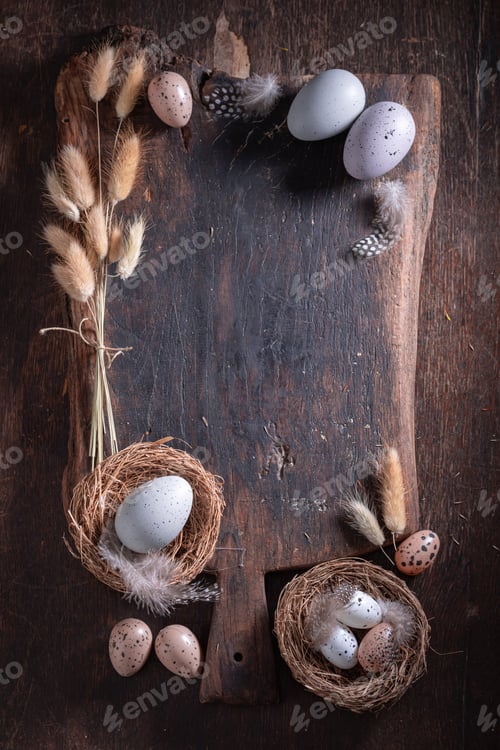 Visualização: Fundo criativo de Páscoa como cartão de felicitações.