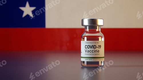 Preview: Covid-19 Vaccine Vial on a Patriotic Background