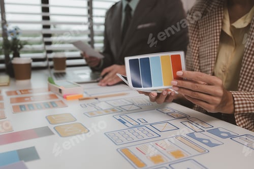 Preview: Process of creating an interface for a mobile app, user interface and experience concept, ux, ui, ux