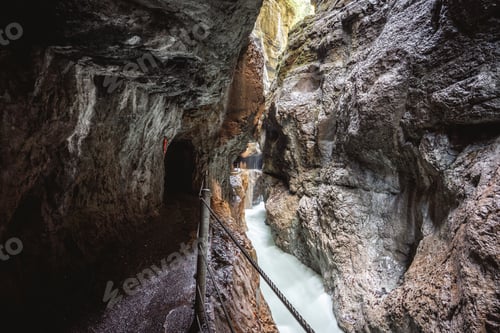 Preview: Partnachklamm, Gorge and canyon in Garmisch Partenkirchen, Bavaria Germany