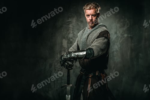 Preview: Medieval knight with sword and armour
