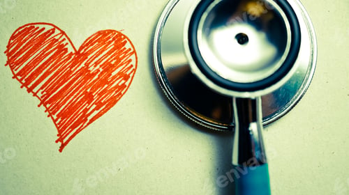 Preview: Stethoscope With Heart Drawing (Medical Concept)