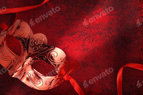 Preview: Vintage carnival mask in red