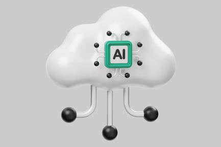 Preview: Abstracted cloud with AI in the center.