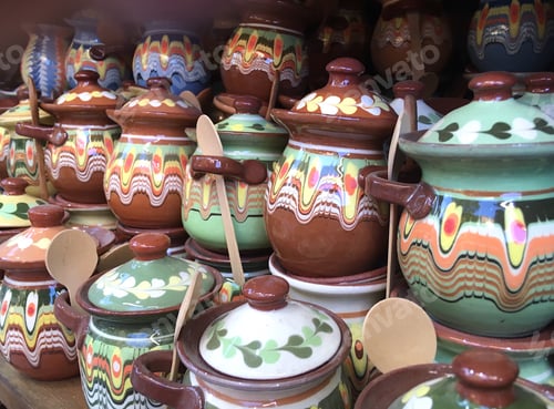 Preview: painted clay pots