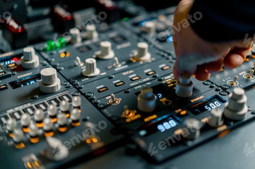 Preview: The captain presses the buttons on the control panel to start the engine of the plane flight