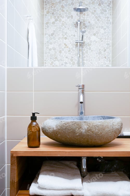 Preview: Modern minimalistic bathroom.