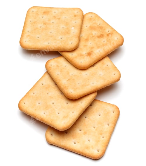 Preview: Dry cracker cookies isolated on white background cutout