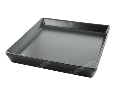 Preview: Black plate isolated on white background