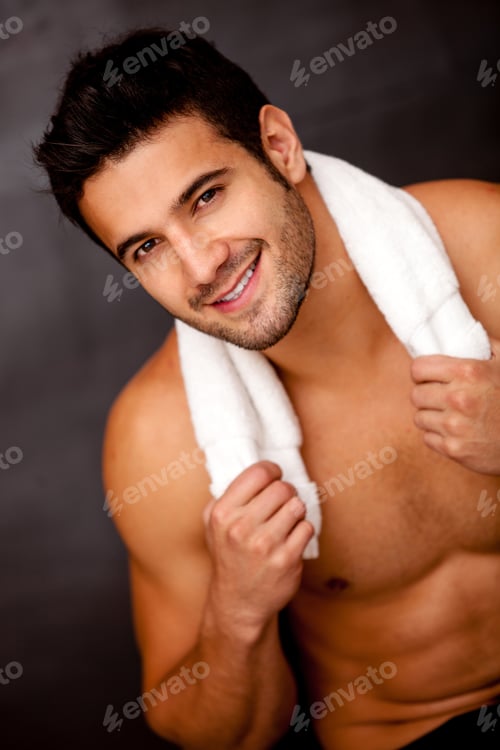 Preview: Handsome Gym Man Looking Happy After His Workout
