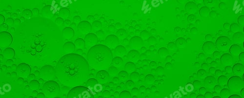 Preview: Macro microscope green bubble texture, Close-up Green bubbles and drops oil background