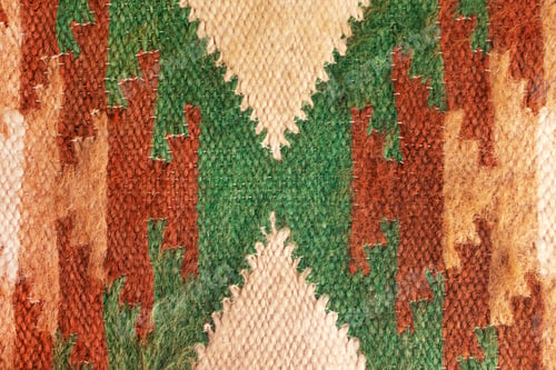 Preview: Knitted ethnic ornament pattern. Abstract craft woven textile rug interior texture carpet