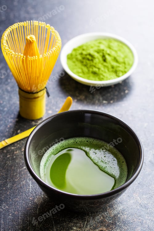 Preview: Green matcha tea.