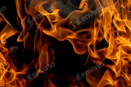 Preview: Abstract Flames Texture on a Black Background