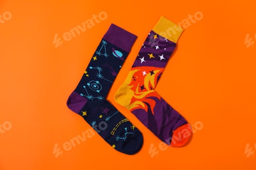 Preview: Concept of clothes for legs - socks, top view
