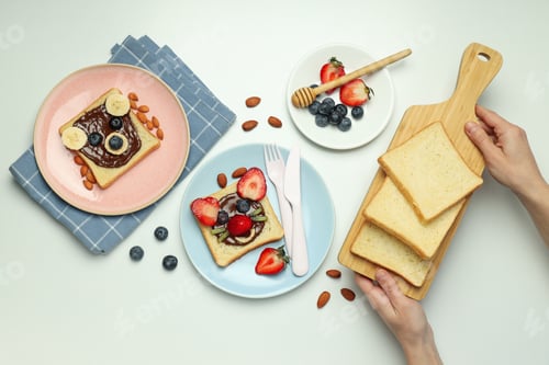 Preview: Tasty breakfast or lunch for kid - toast, food that the child can take with him