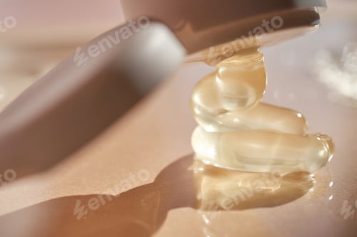 Preview: The gel texture of the cosmetic product.