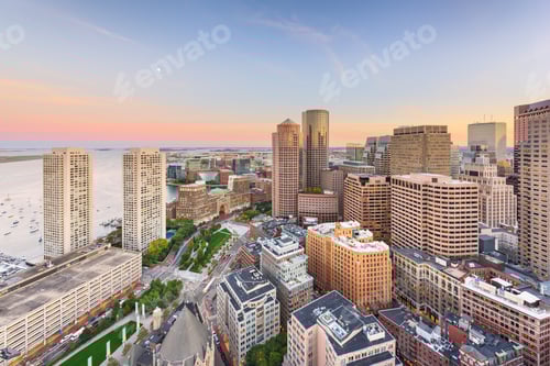 Preview: Boston, Massachusetts, USA downtown cityscape