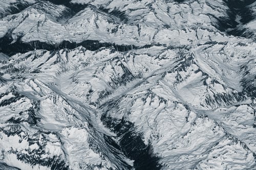 Preview: Aerial view of high desert mountains. Mountain landscape. Inaccessible mountain peaks