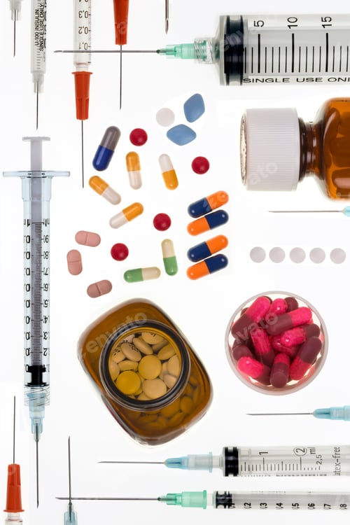 Visualização: Médico - Seringas - Espaço para texto